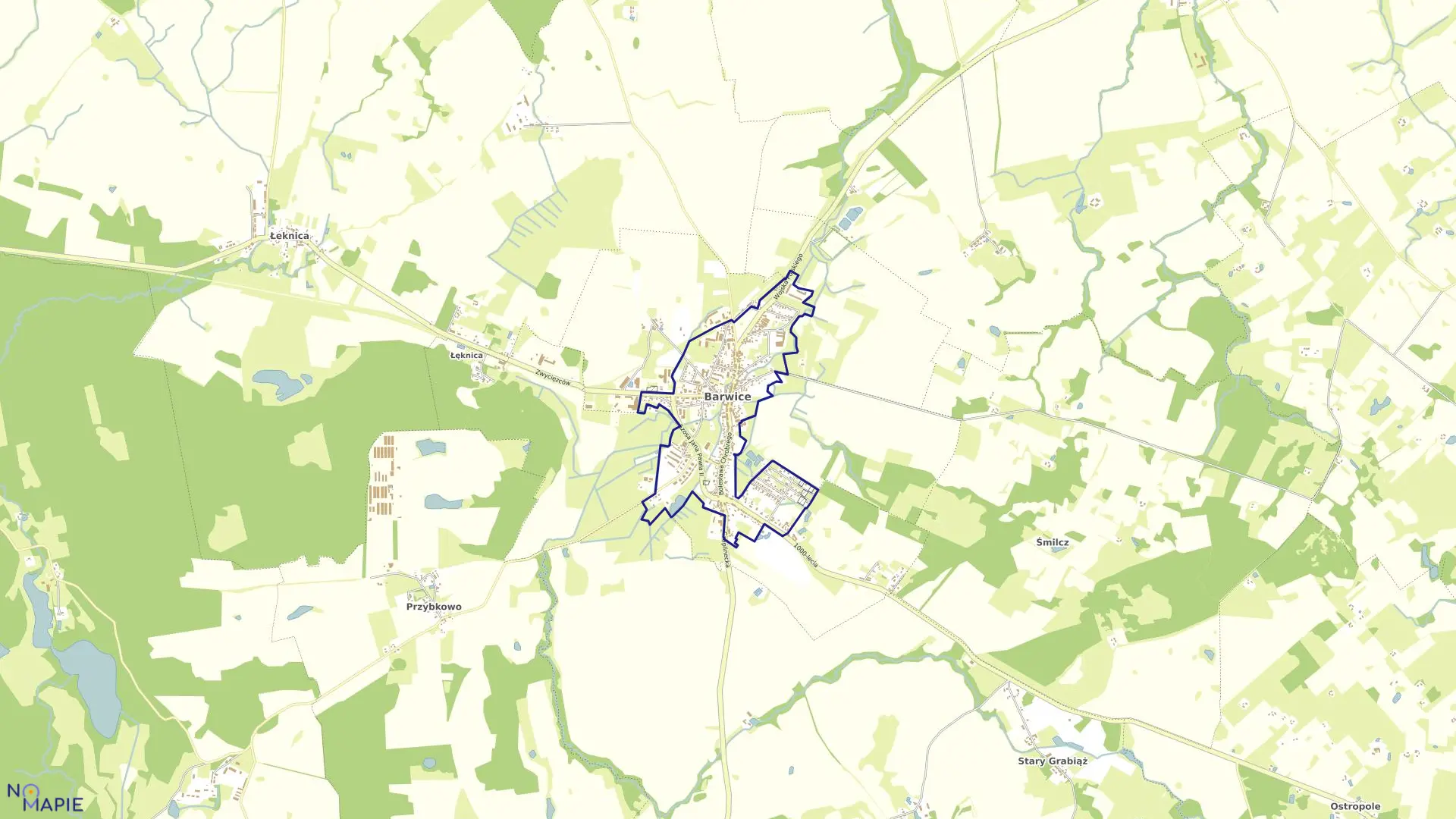 Mapa obrębu Barwice 03 w gminie Barwice