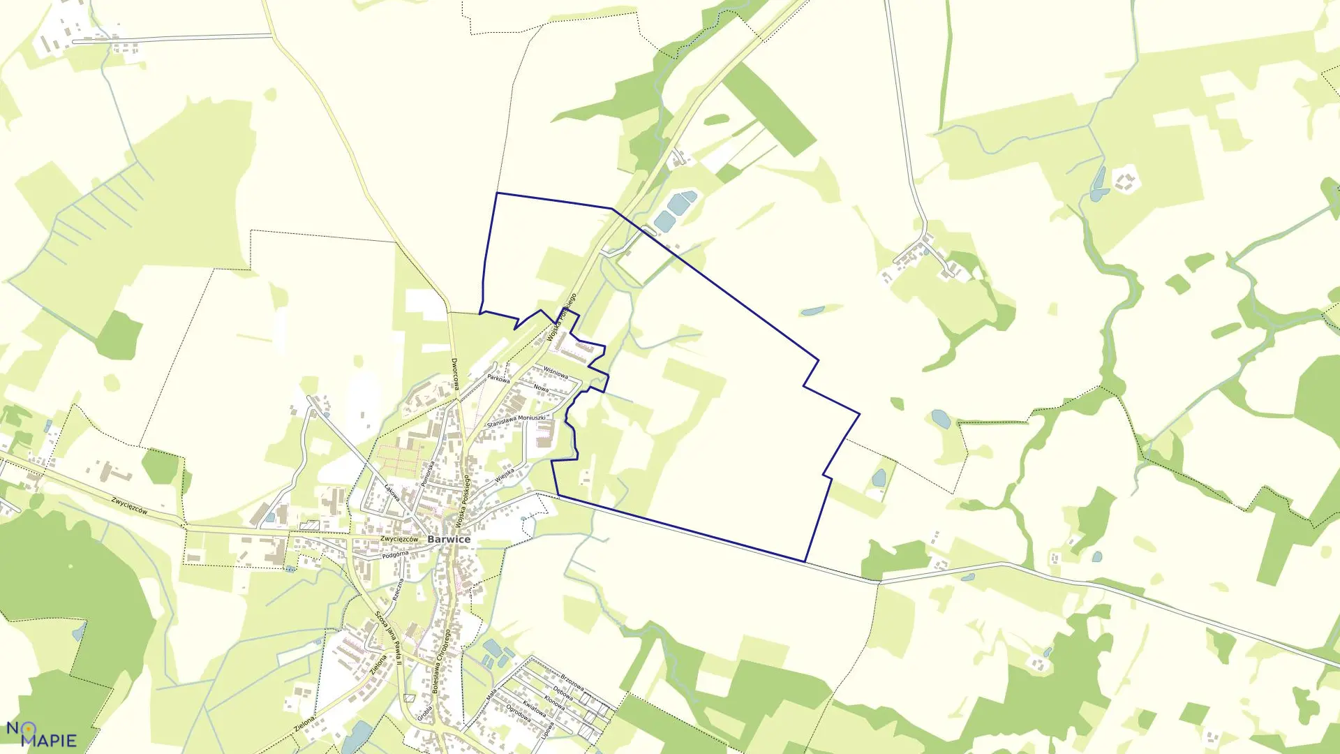 Mapa obrębu Barwice 04 w gminie Barwice