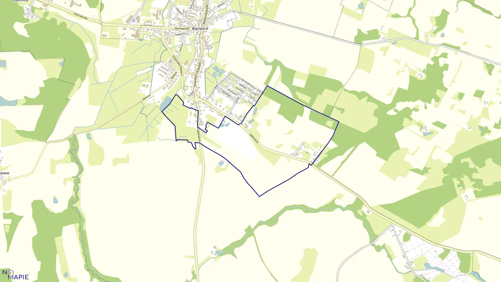 Mapa obrębu Barwice 06 w gminie Barwice