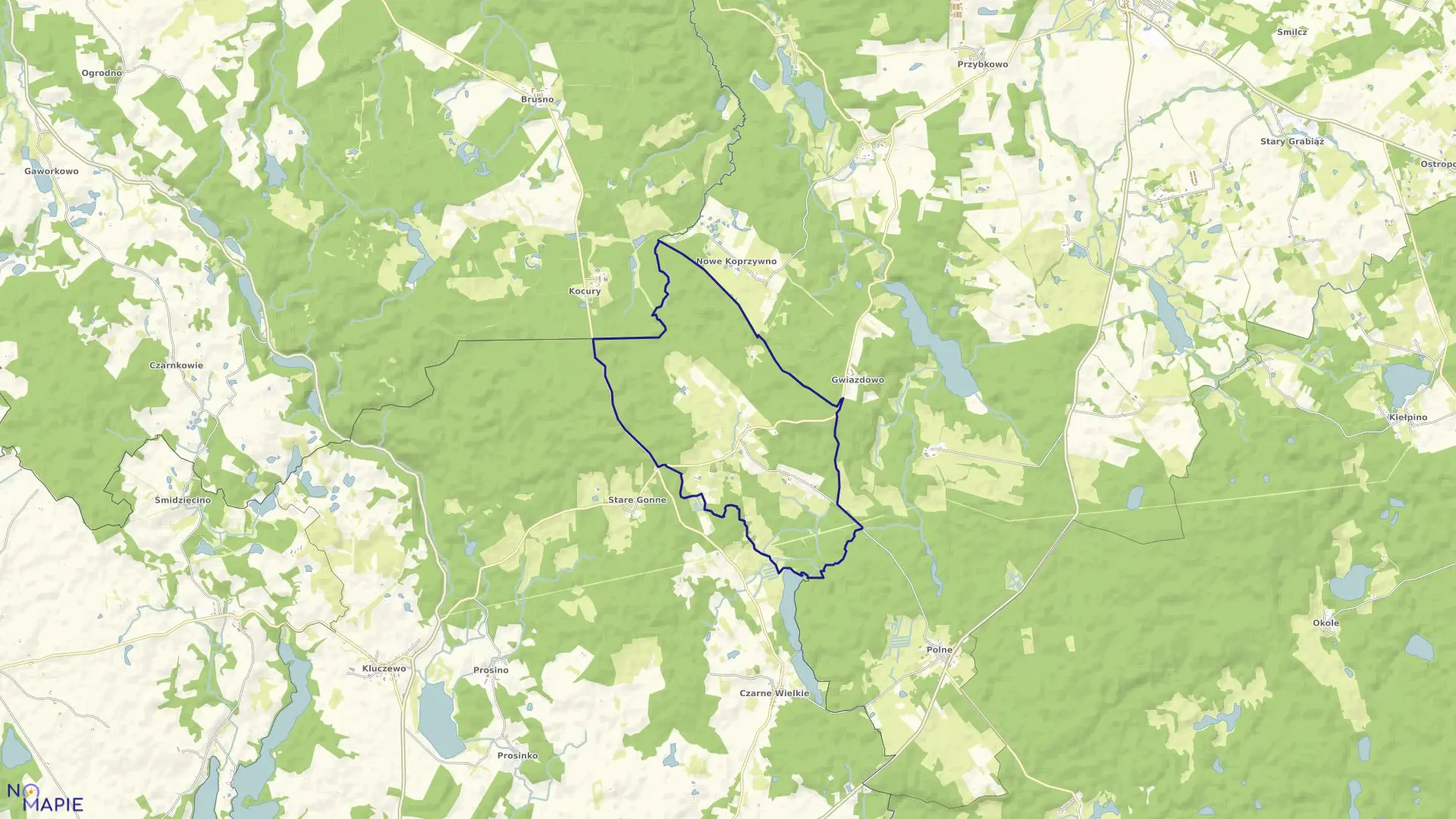 Mapa obrębu Chłopowo w gminie Barwice